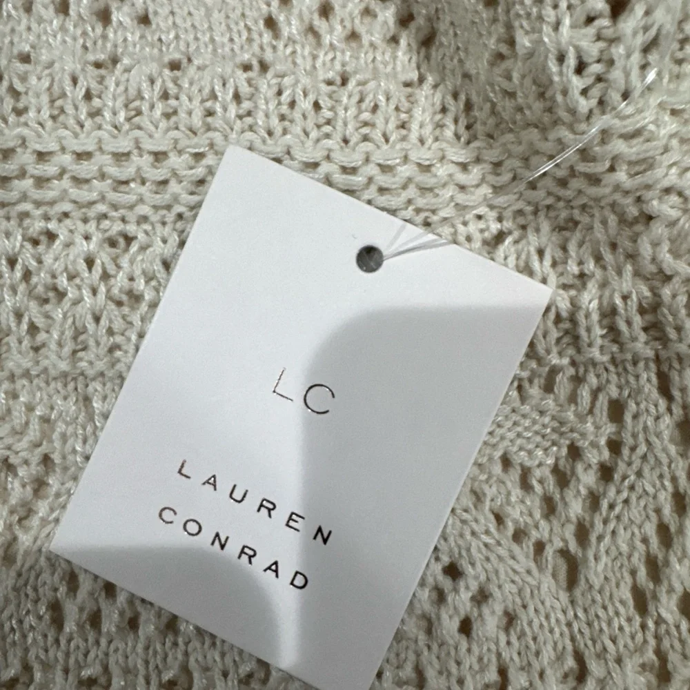 LC Lauren Conrad Cream Crochet Midi Dress - Picture 4 of 10